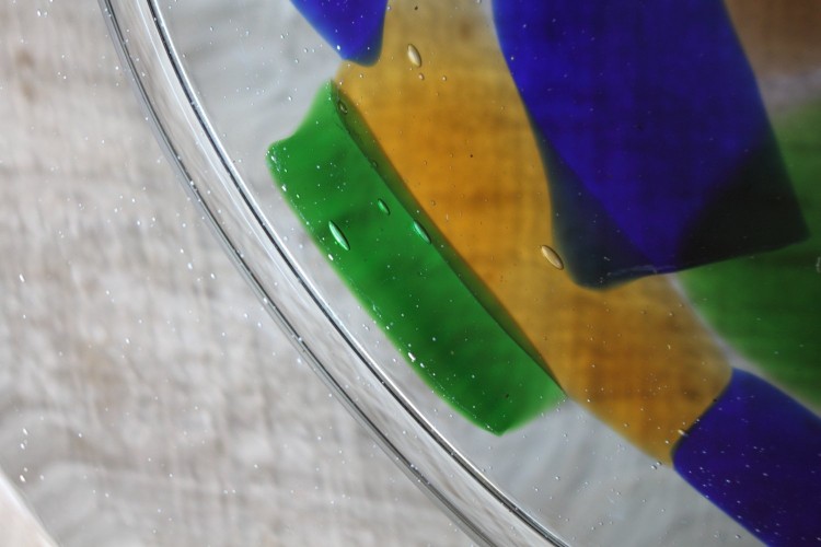 日々の暮らし カンナカガラス工房 村松学 大皿 三色モザイク