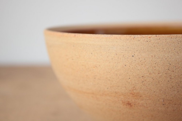 日々の暮らし 出西窯 丸深鉢 六寸 焼〆内飴