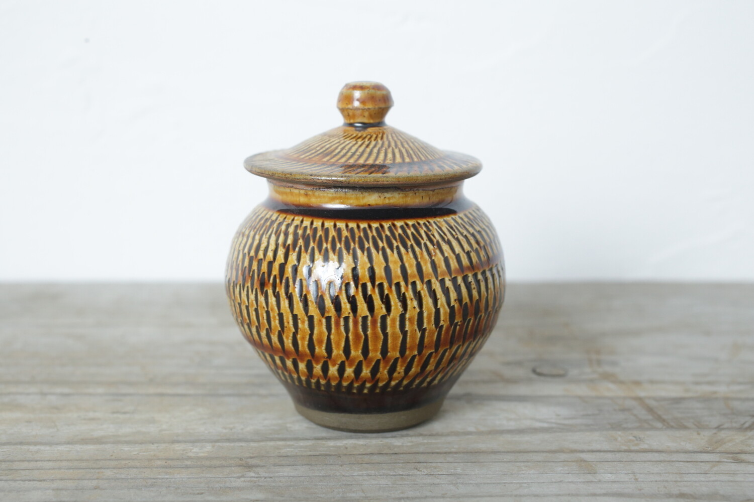 小鹿田焼飛びかんな大花瓶